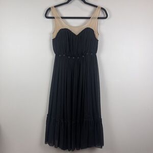 3.1 Phillip Lim Womens Silk Dress Size 0 Black Cream Embellished Flowy Cocktail